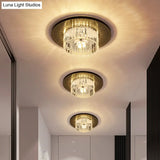 Modern Led Crystal Flush Mount Ceiling Light For Corridors