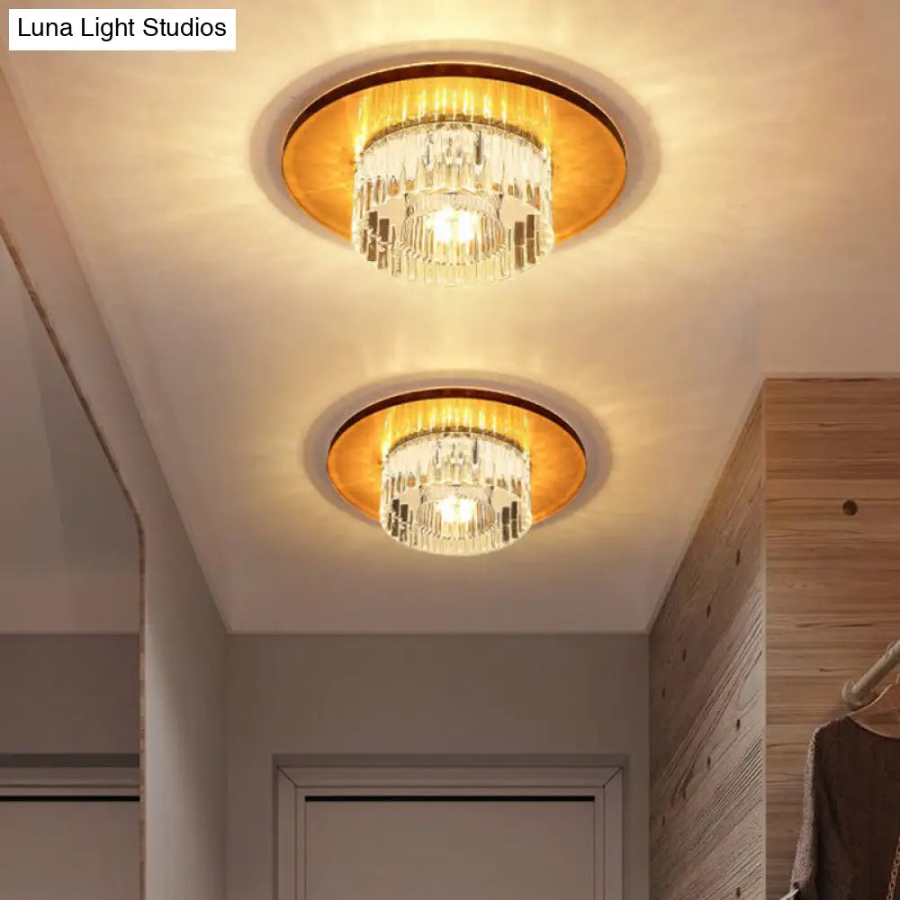 Modern Led Crystal Flush Mount Ceiling Light For Corridors