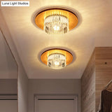 Modern Led Crystal Flush Mount Ceiling Light For Corridors