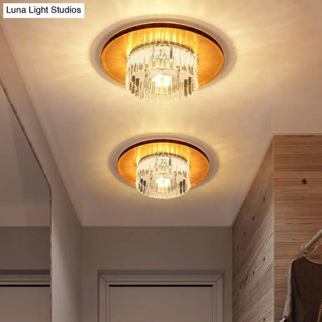 Modern Led Crystal Flush Mount Ceiling Light For Corridors