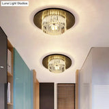 Modern Led Crystal Flush Mount Ceiling Light For Corridors