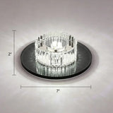 Modern Led Crystal Flush Mount Ceiling Light For Corridors Black / White