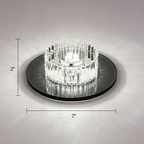 Modern Led Crystal Flush Mount Ceiling Light For Corridors Black / White
