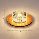 Modern Led Crystal Flush Mount Ceiling Light For Corridors Gold / Warm