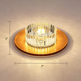 Modern Led Crystal Flush Mount Ceiling Light For Corridors Gold / Warm