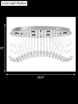 Modern Led Crystal Orb Ceiling Light In Chrome Finish For Bedrooms
