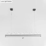 Modern Led Crystal Pendant Ceiling Light In Black For Dining Room
