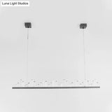 Modern Led Crystal Pendant Ceiling Light In Black For Dining Room