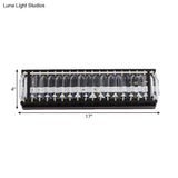 Modern Led Crystal Rectangular Sconce: Black Wall Mounted Bedside Lighting