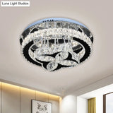 Modern Led Crystal Shade Ceiling Lamp With Stainless Steel Finish