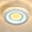 Modern Led Crystal Stainless - Steel Flushmount Ceiling Light - Circle Shape / Leaf