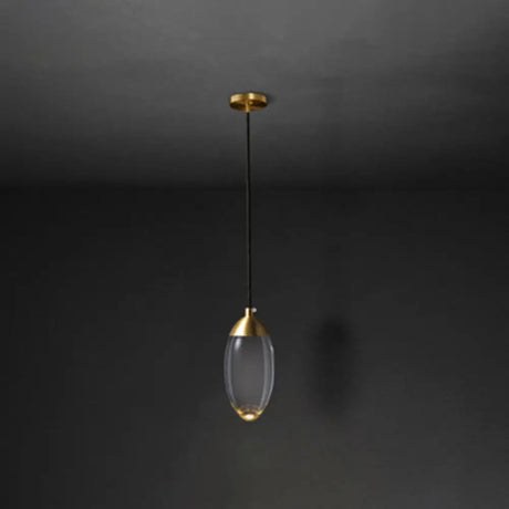 Modern Led Crystal Teardrop Pendant Light Fixture In Gold / White
