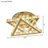 Modern Led Crystal Triangle Ceiling Lamp With Tiered Design - Ideal For Bedroom