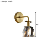 Modern Led Crystal Wall Sconce - Clear Half Ball Bedchamber Lamp