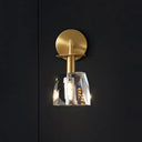 Modern Led Crystal Wall Sconce - Clear Half Ball Bedchamber Lamp