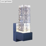 Modern Led Crystal Wall Sconce Light Fixture For Bedrooms - Clear Bubble Design In Warm/White