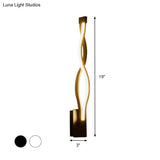Modern Led Curvy Wall Sconce Light Black/White Acrylic Shade Warm/White