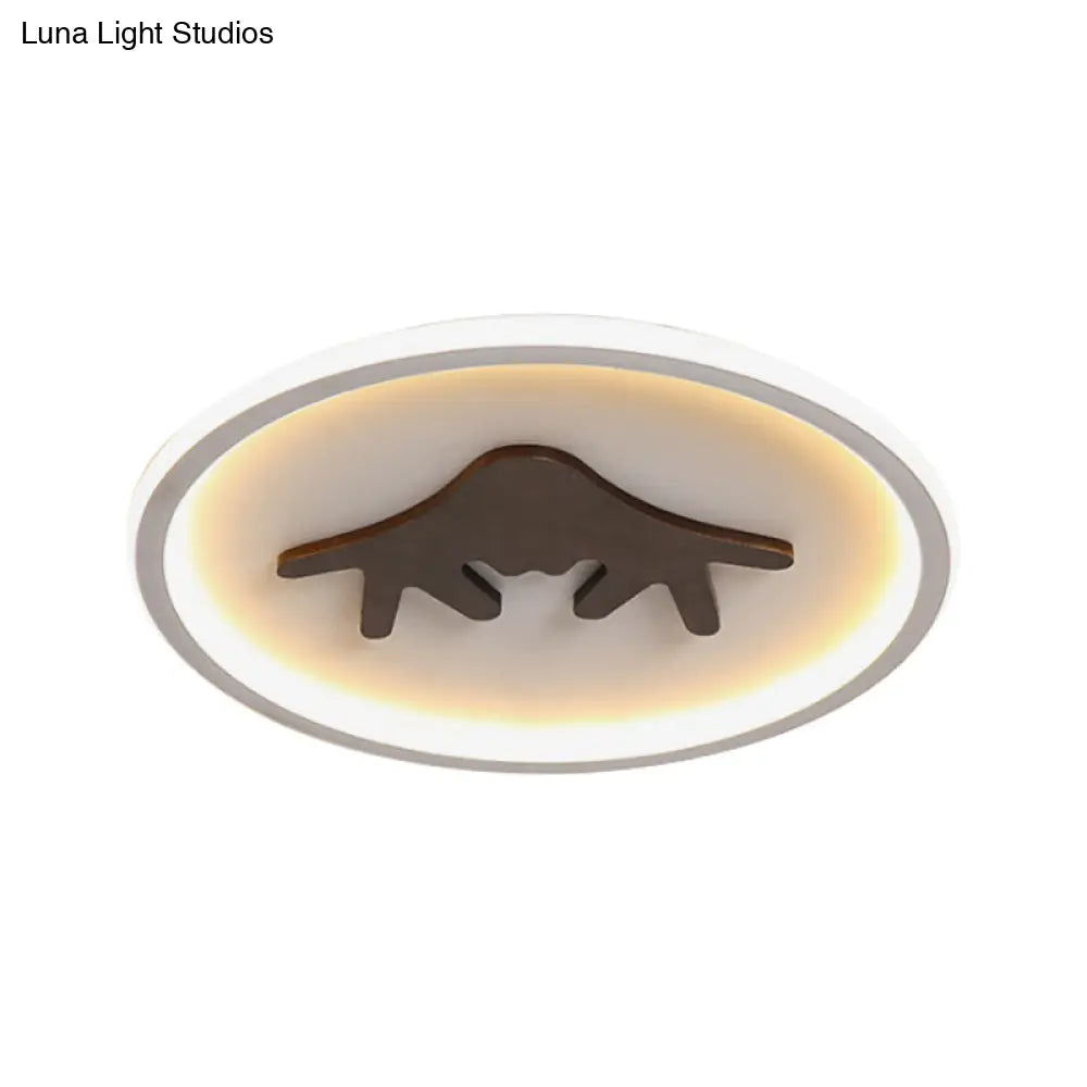 Modern Led Deer Flush Mount Acrylic Ceiling Light For Bedroom - Grey/White/Green