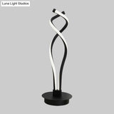 Modern Led Desk Lamp - Twist Design Minimalist Black/White Acrylic Shade Ideal For Bedroom Task
