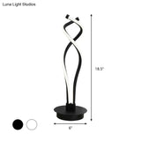 Modern Led Desk Lamp - Twist Design Minimalist Black/White Acrylic Shade Ideal For Bedroom Task