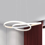 Modern Led Dining Room Pendant Ceiling Light - Curved Acrylic Shade White Chandelier In White/Warm /