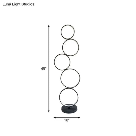 Modern Led Floor Lamp With Black Bubbling/Wavy/Twisting Design Acrylic Shade And Warm/White Light