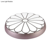 Modern Led Floral Metal Flush Mount Ceiling Lamp For Bedroom Lighting