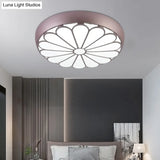 Modern Led Floral Metal Flush Mount Ceiling Lamp For Bedroom Lighting