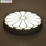 Modern Led Floral Metal Flush Mount Ceiling Lamp For Bedroom Lighting