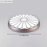 Modern Led Floral Metal Flush Mount Ceiling Lamp For Bedroom Lighting