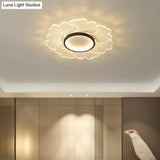 Modern Led Flower Ceiling Mount Light Fixture For Bedroom - Acrylic Flush