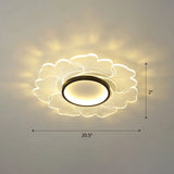 Modern Led Flower Ceiling Mount Light Fixture For Bedroom - Acrylic Flush Black / 20.5’ Third Gear