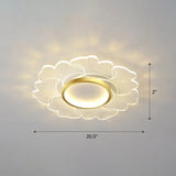 Modern Led Flower Ceiling Mount Light Fixture For Bedroom - Acrylic Flush Gold / 20.5’ Third Gear