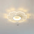 Modern Led Flower Ceiling Mount Light Fixture For Bedroom - Acrylic Flush White / 16.5’ Third Gear