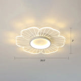 Modern Led Flower Ceiling Mount Light Fixture For Bedroom - Acrylic Flush White / 20.5’ Remote
