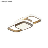 Modern Led Flush Ceiling Lamp In Black/Grey With Glow Frame - 16/23.5 - Inch Wide Warm/White Light