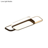 Modern Led Flush Ceiling Lamp In Black/Grey With Glow Frame - 16/23.5 - Inch Wide Warm/White Light