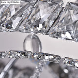 Modern Led Flush Ceiling Light: Floral - Like Crystal Mount In Chrome For Living Room -