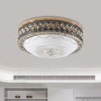 Modern Led Flush Crystal Ceiling Fixture In Black For Bedroom / A