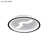 Modern Led Flush Light With Metallic Shade - Super Thin Ceiling Fixture In Black/Gold Warm/White