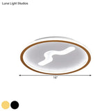 Modern Led Flush Light With Metallic Shade - Super Thin Ceiling Fixture In Black/Gold Warm/White
