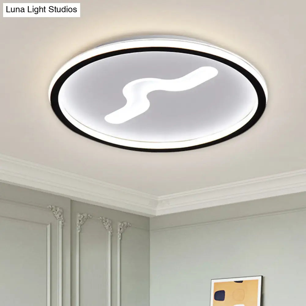 Modern Led Flush Light With Metallic Shade - Super Thin Ceiling Fixture In Black/Gold Warm/White