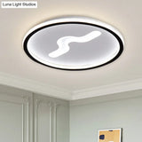 Modern Led Flush Light With Metallic Shade - Super Thin Ceiling Fixture In Black/Gold Warm/White