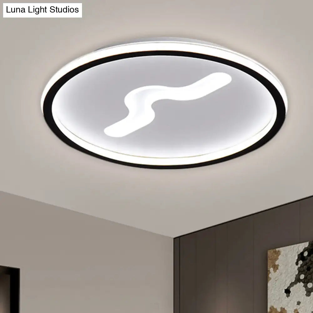 Modern Led Flush Light With Metallic Shade - Super Thin Ceiling Fixture In Black/Gold Warm/White