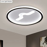 Modern Led Flush Light With Metallic Shade - Super Thin Ceiling Fixture In Black/Gold Warm/White