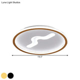 Modern Led Flush Light With Metallic Shade - Super Thin Ceiling Fixture In Black/Gold Warm/White