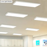 Modern Led Flush Light With Rectangular Acrylic Shade - Office Ceiling Mounted