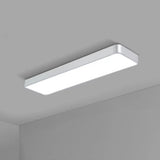Modern Led Flush Light With Rectangular Acrylic Shade - Office Ceiling Mounted Silver / Large 59