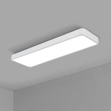 Modern Led Flush Light With Rectangular Acrylic Shade - Office Ceiling Mounted White / Large 47.5