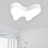 Modern Led Flush Mount Ceiling Lamp For Corridors - White Tooth Shape Design